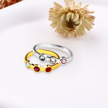 Dainty 3 Birthstone Ring