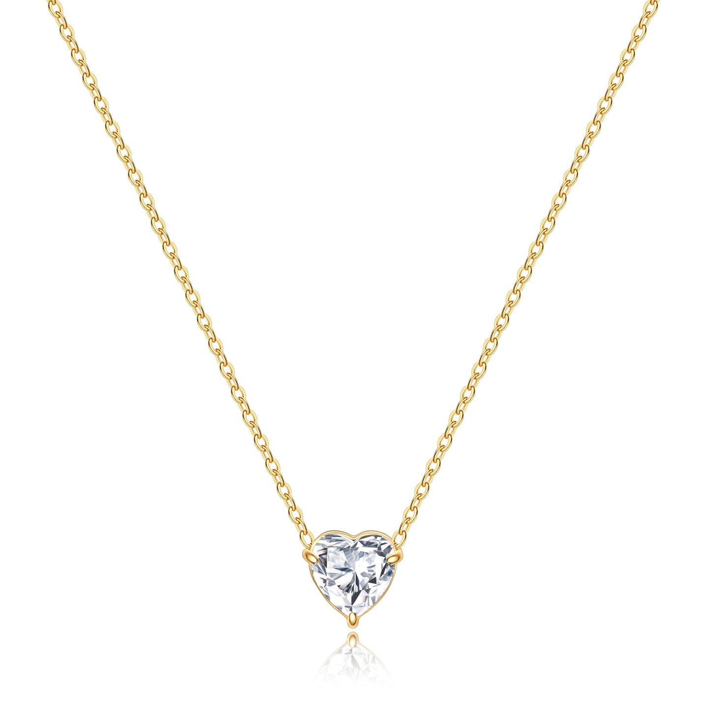 Dainty Birthstone Heart Necklace