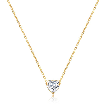 Dainty Birthstone Heart Necklace