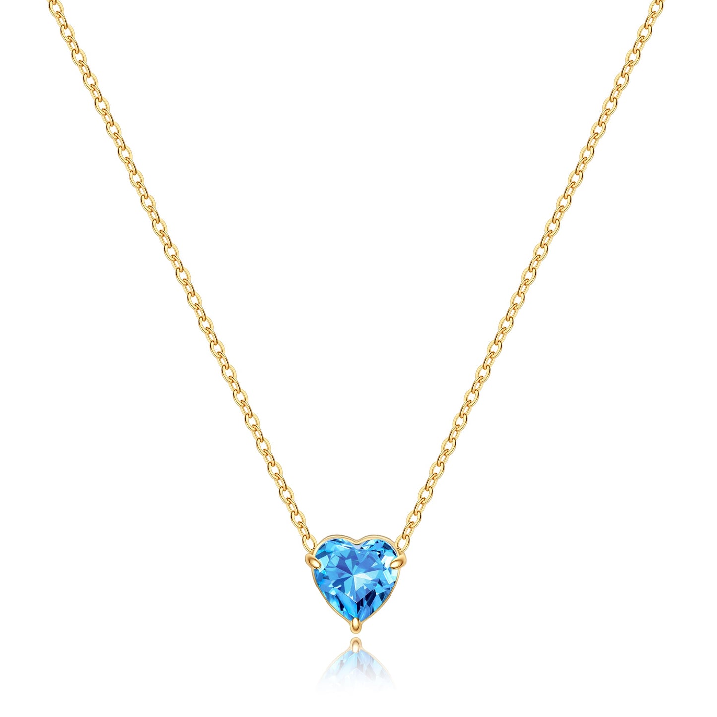 Dainty Birthstone Heart Necklace