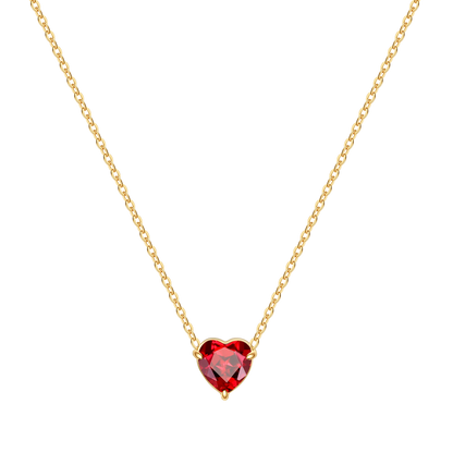 Dainty Birthstone Heart Necklace