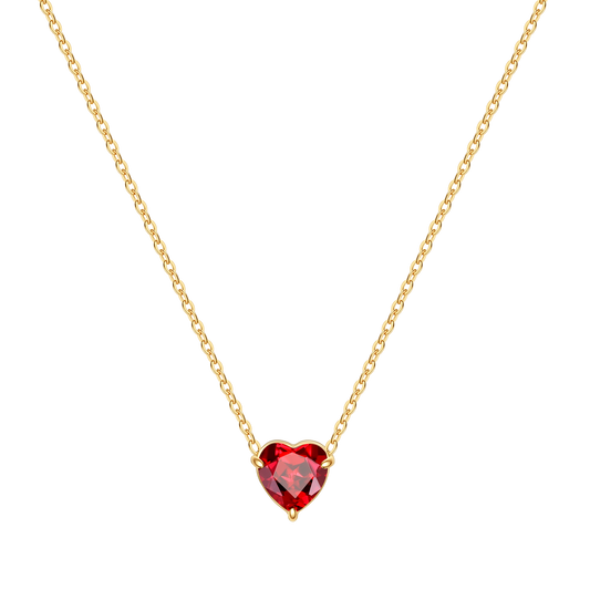 Dainty Birthstone Heart Necklace