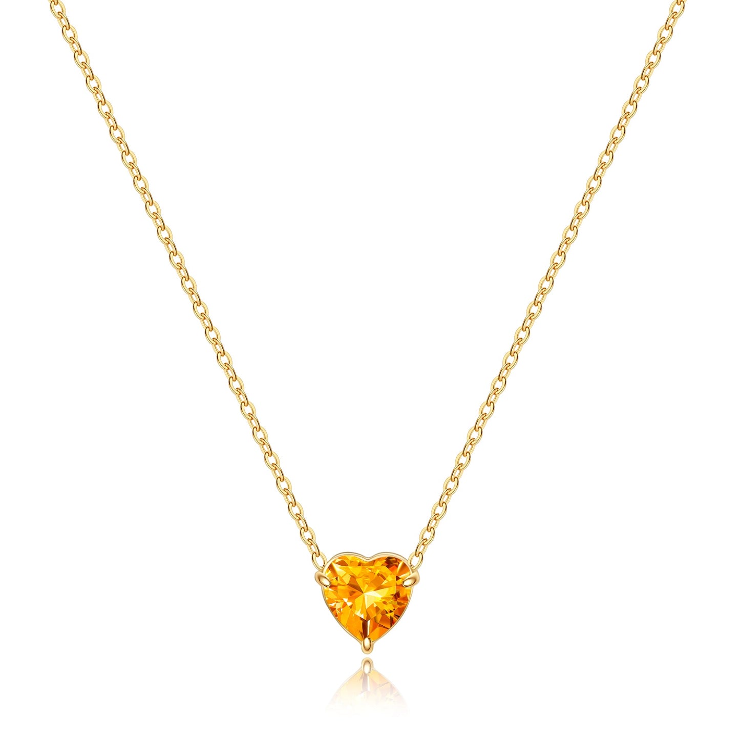 Dainty Birthstone Heart Necklace