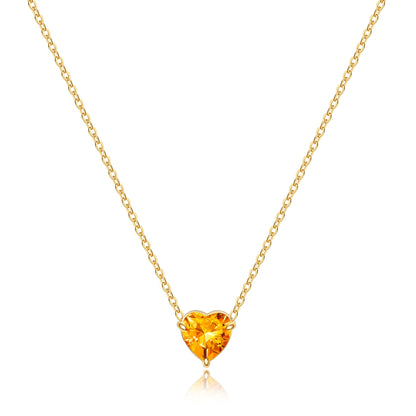 Dainty Birthstone Heart Necklace