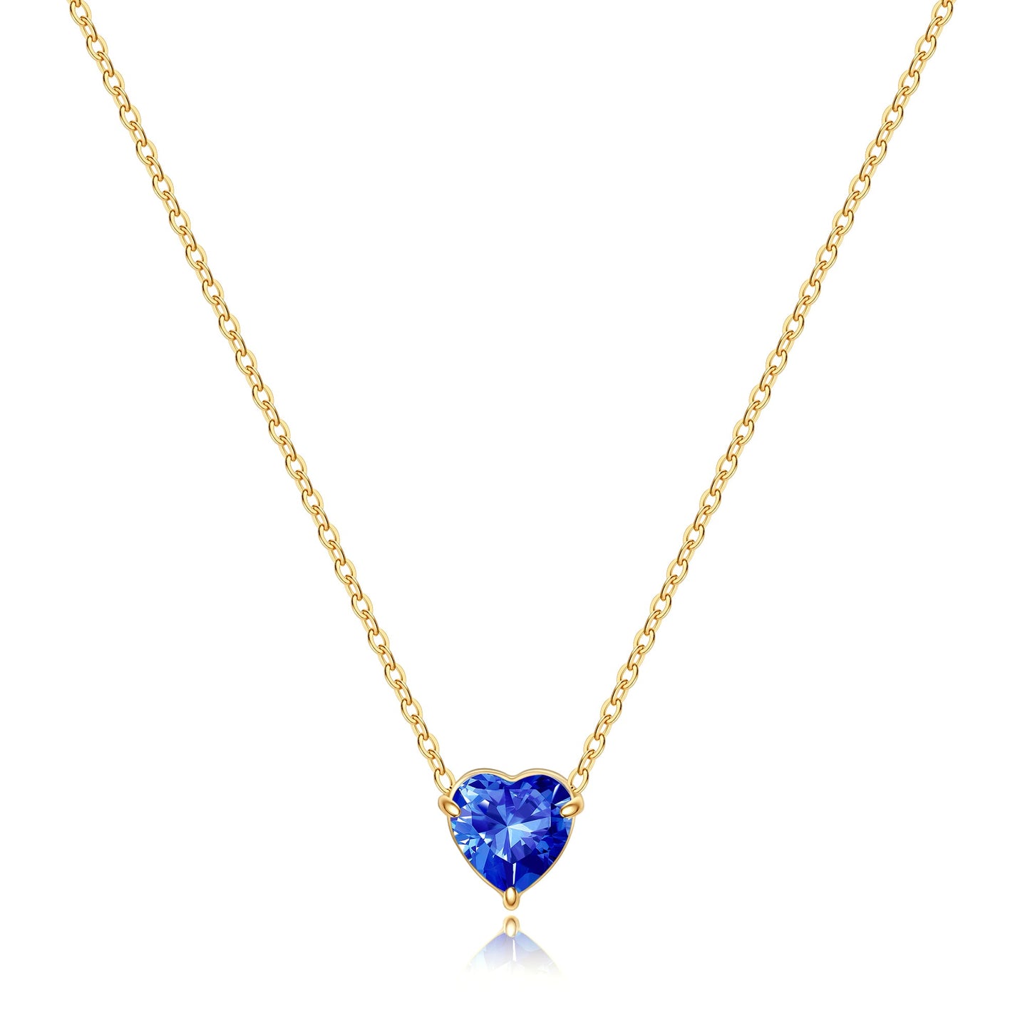 Dainty Birthstone Heart Necklace