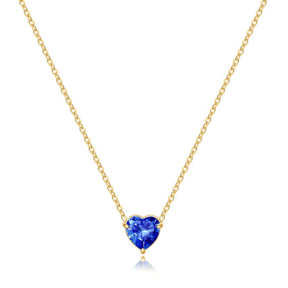 Dainty Birthstone Heart Necklace