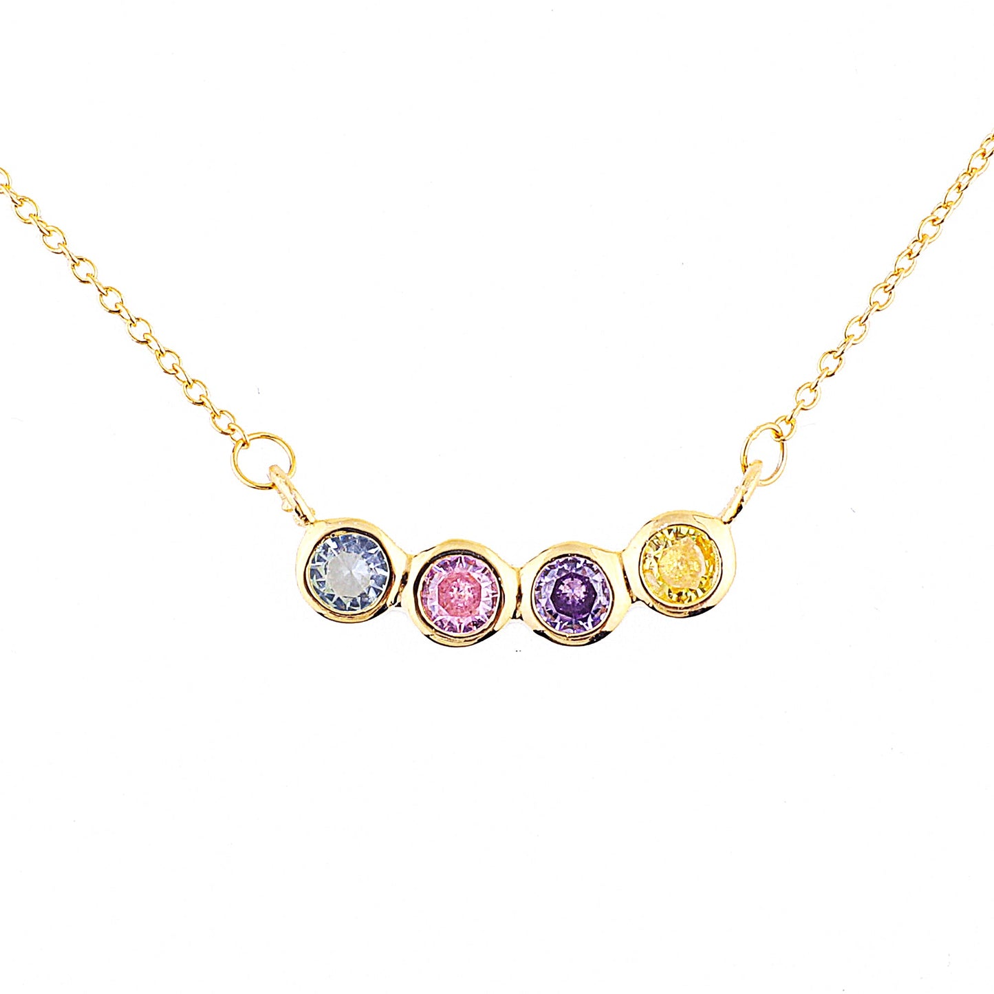 Dainty Family Birthstones Necklace