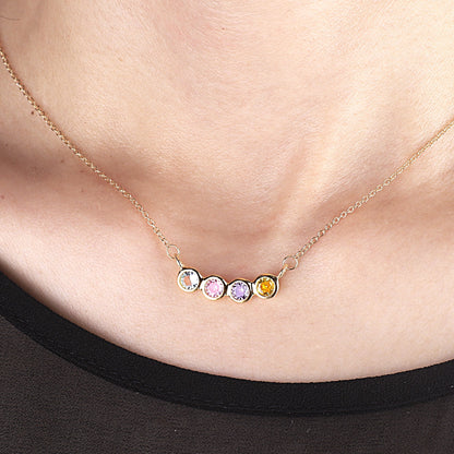 Dainty Family Birthstones Necklace