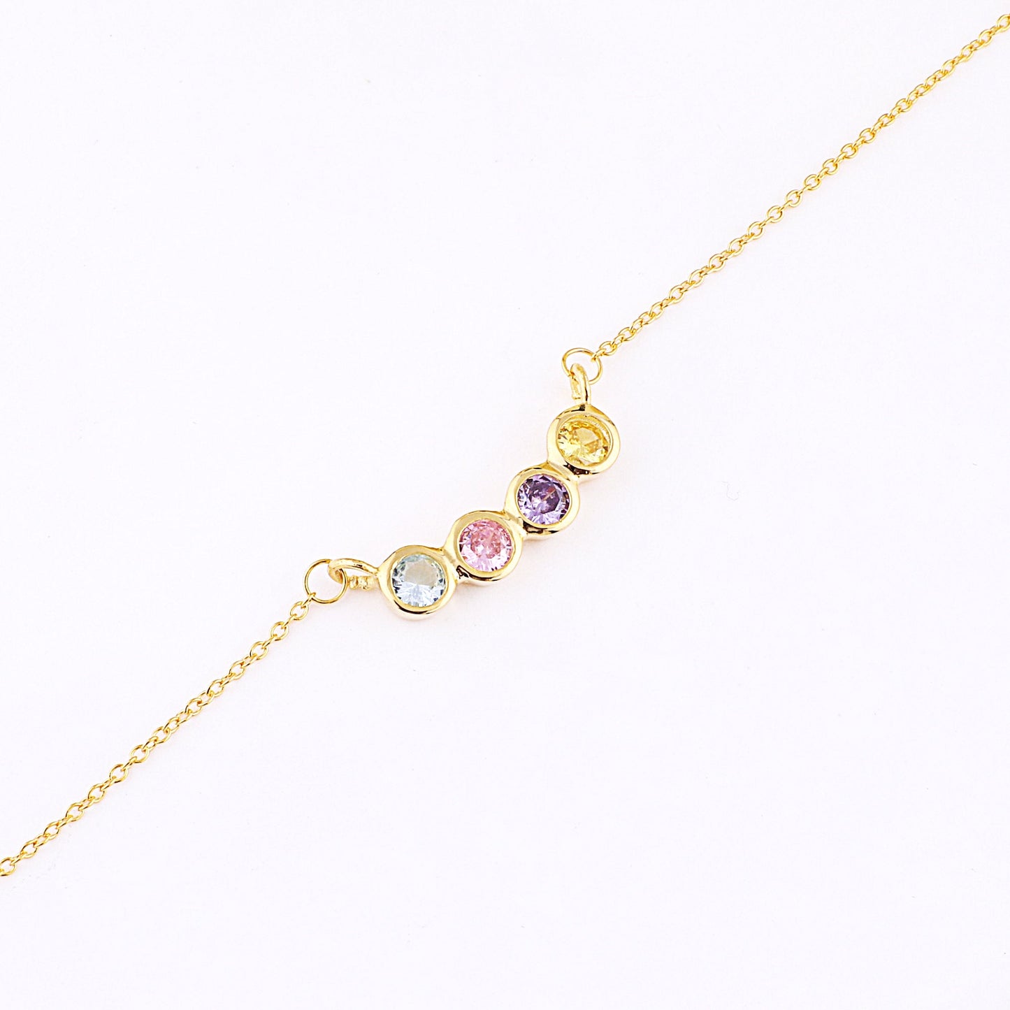 Dainty Family Birthstones Necklace