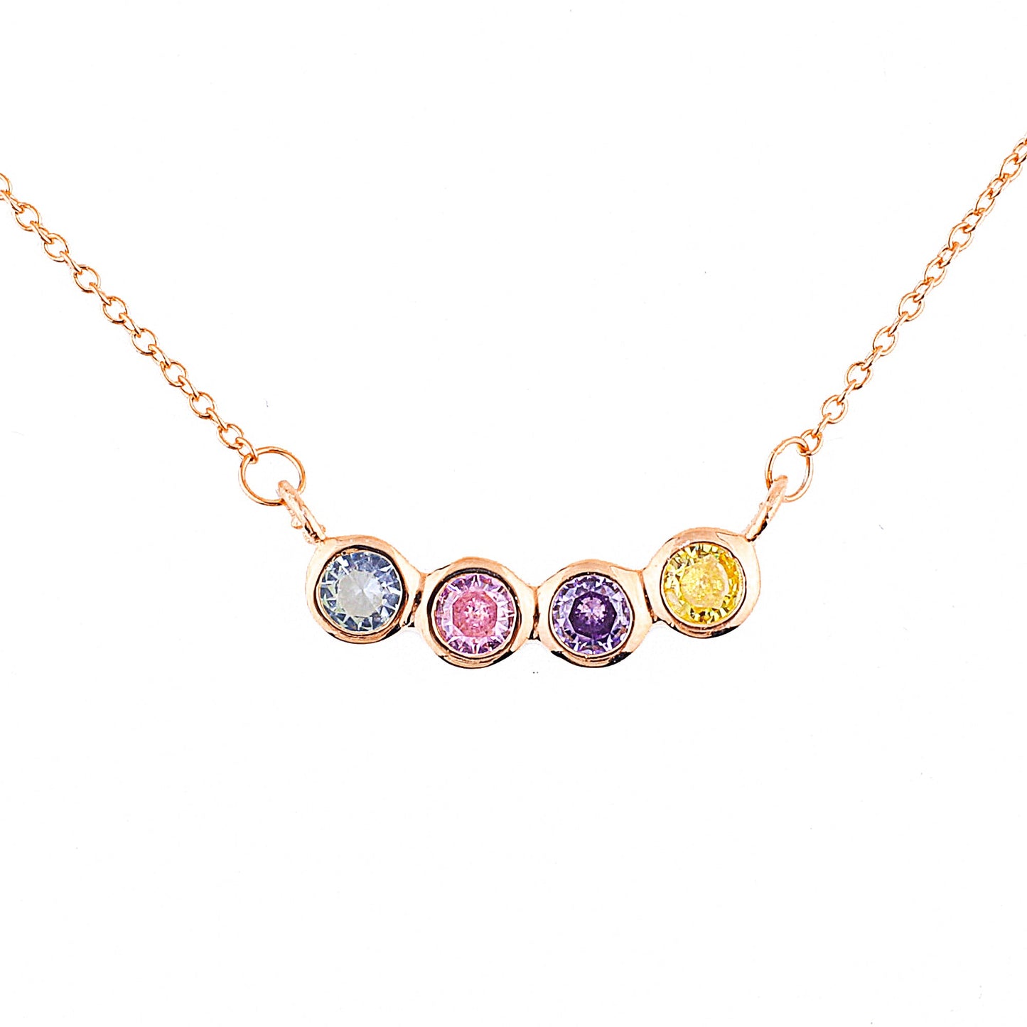 Dainty Family Birthstones Necklace