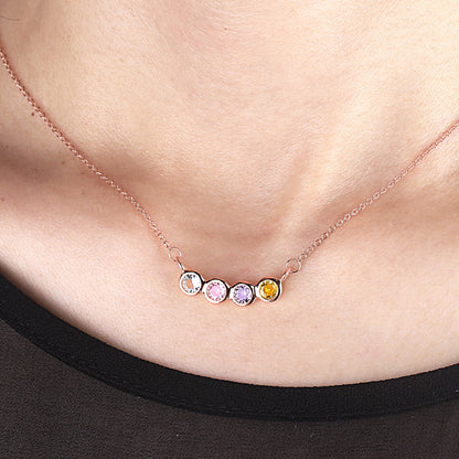 Dainty Family Birthstones Necklace