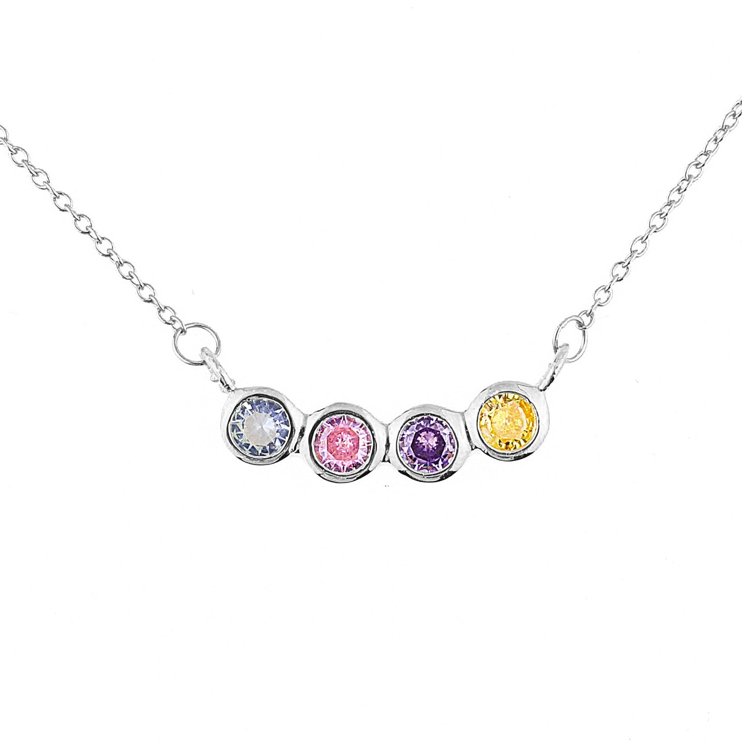 Dainty Family Birthstones Necklace