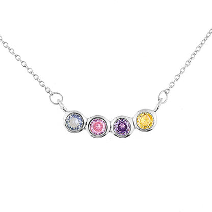 Dainty Family Birthstones Necklace