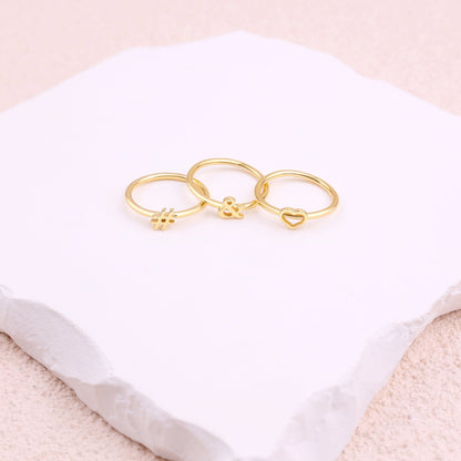 Dainty Stacking Symbol Ring