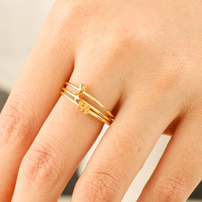 Dainty Stacking Symbol Ring