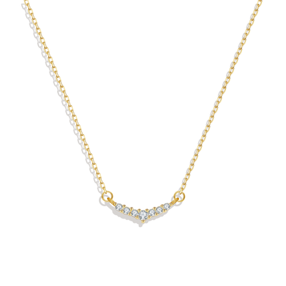 Curved Diamond Bar Necklace