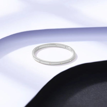 Bezel-Set Tiny Stacking Ring