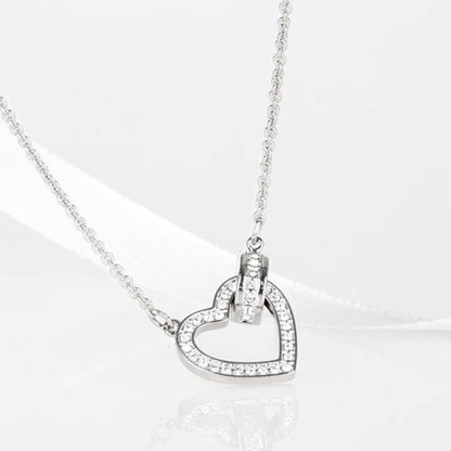 Pave Linked Heart Necklace