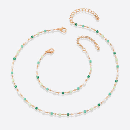 Beaded Beach Bracelet and Choker Necklace Set