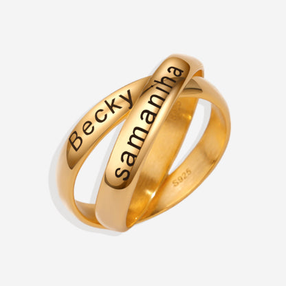 Interlocking Engraved Ring