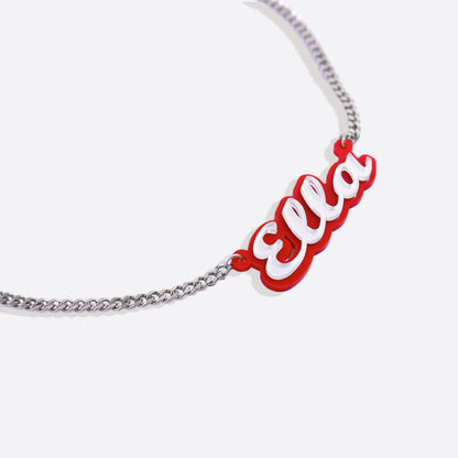 Enamel Script Name Necklace