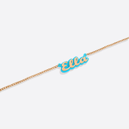 Enamel Script Name Necklace