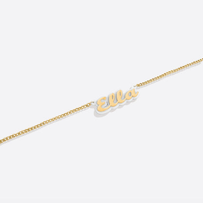 Enamel Script Name Necklace