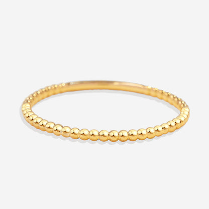 Gold Vermeil Dainty Stacking Beaded Ring