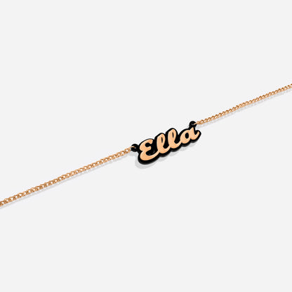 Enamel Script Name Necklace