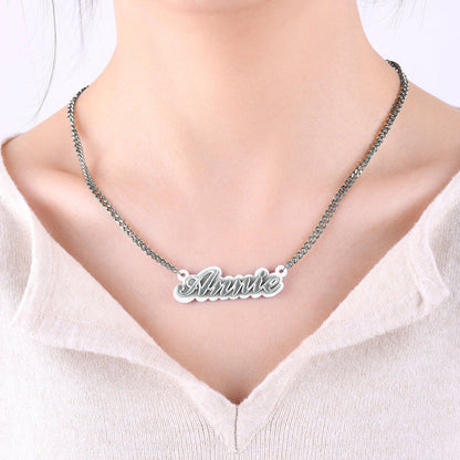 Enamel Script Name Necklace