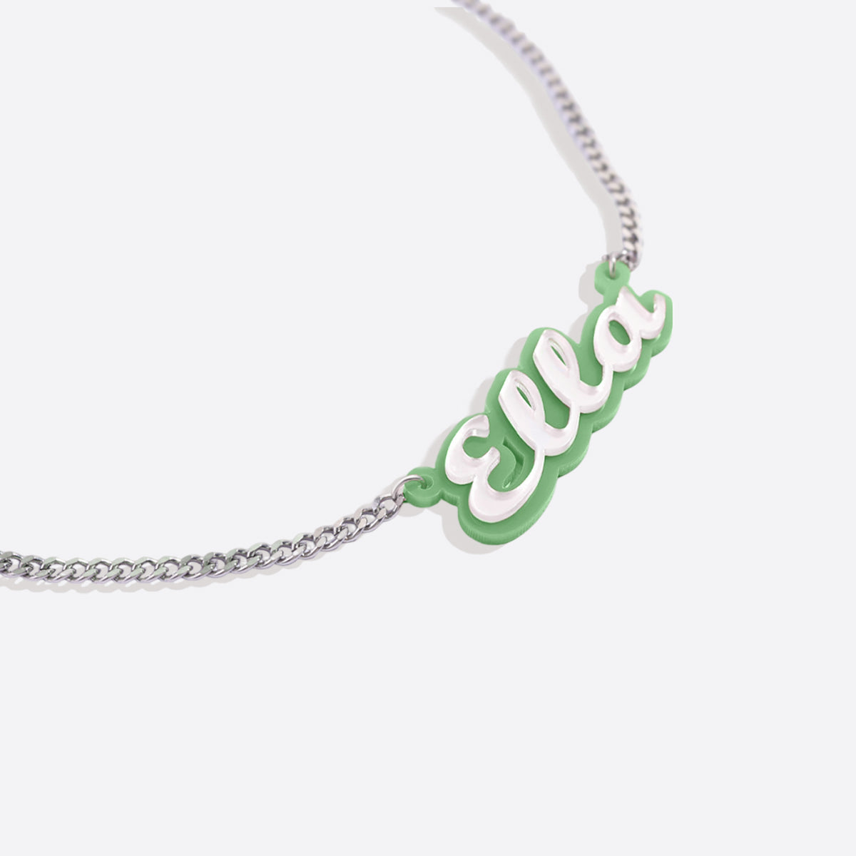 Enamel Script Name Necklace