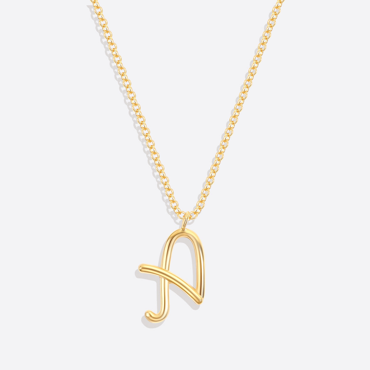 Flow Script Initial Necklace