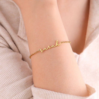 Dainty Script Name Bracelet