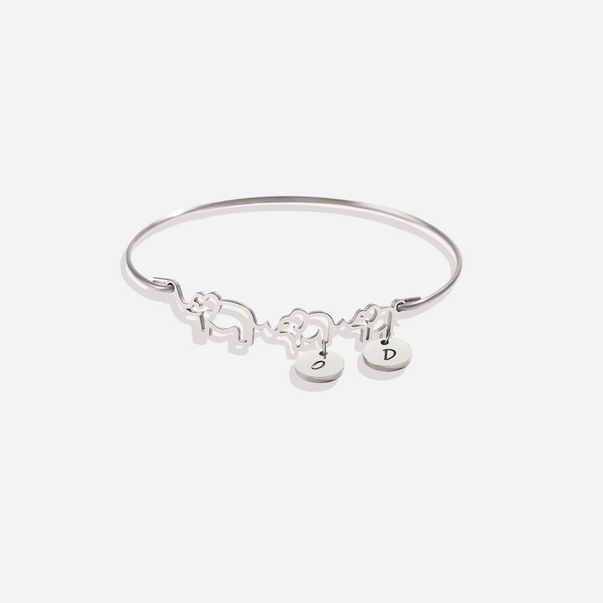 Personalized Mama and Me Elephant Charm Bracelet