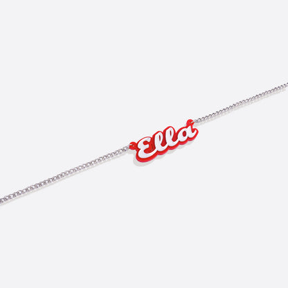 Enamel Script Name Necklace