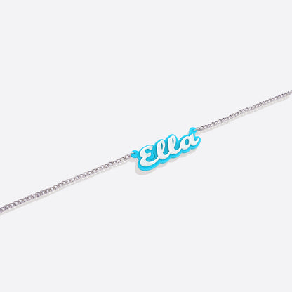 Enamel Script Name Necklace