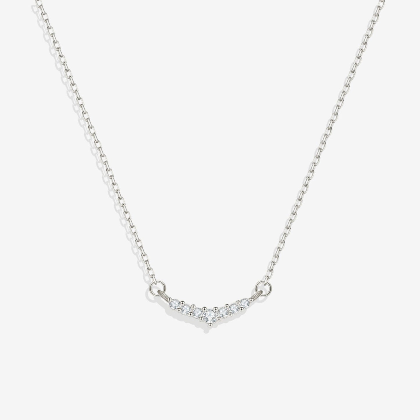 Curved Diamond Bar Necklace