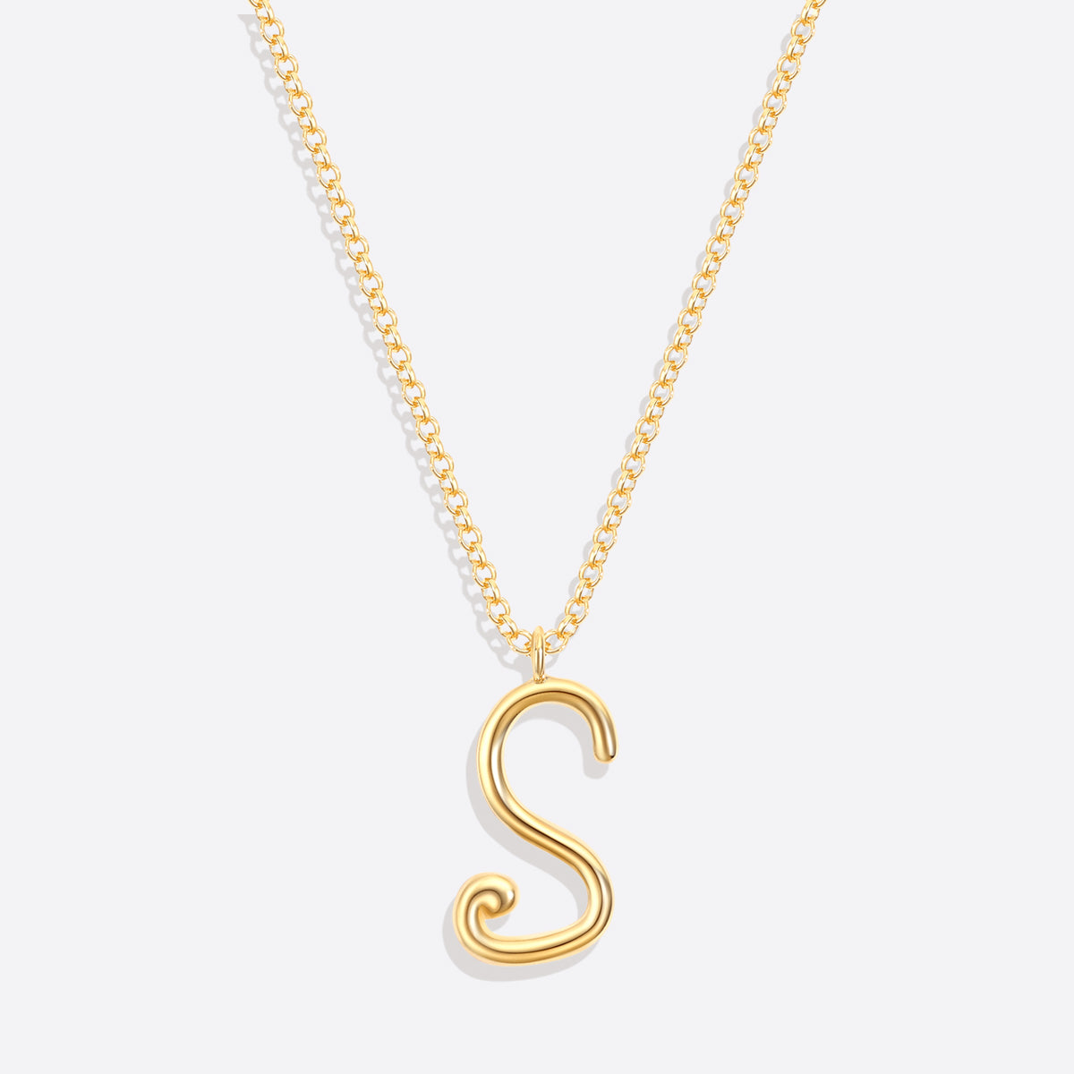 Flow Script Initial Necklace