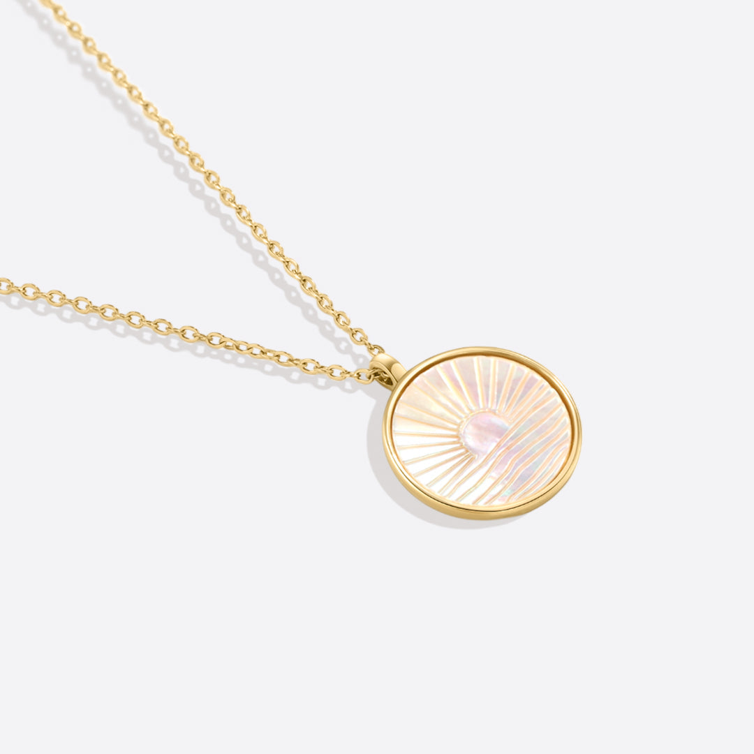 Mother of Pearl Sunrise Pendant Necklace