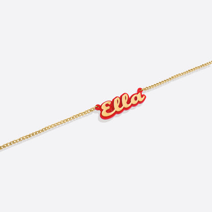 Enamel Script Name Necklace