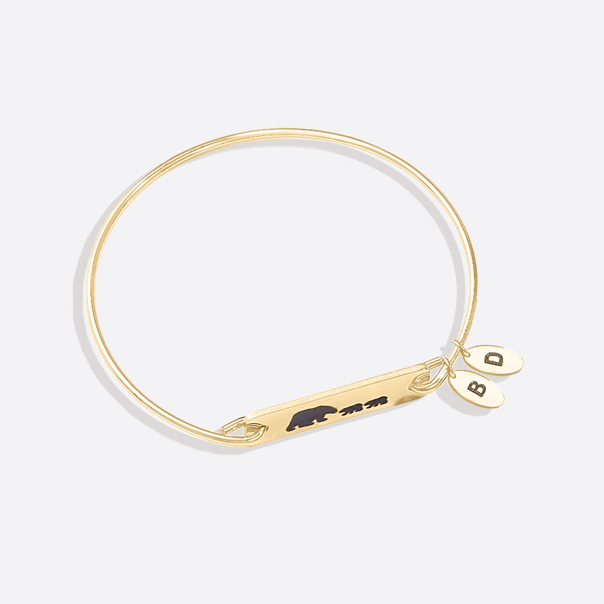 Mama Bear with Cubs Dainty Bangle Bracelet - Up to 5 Cubs