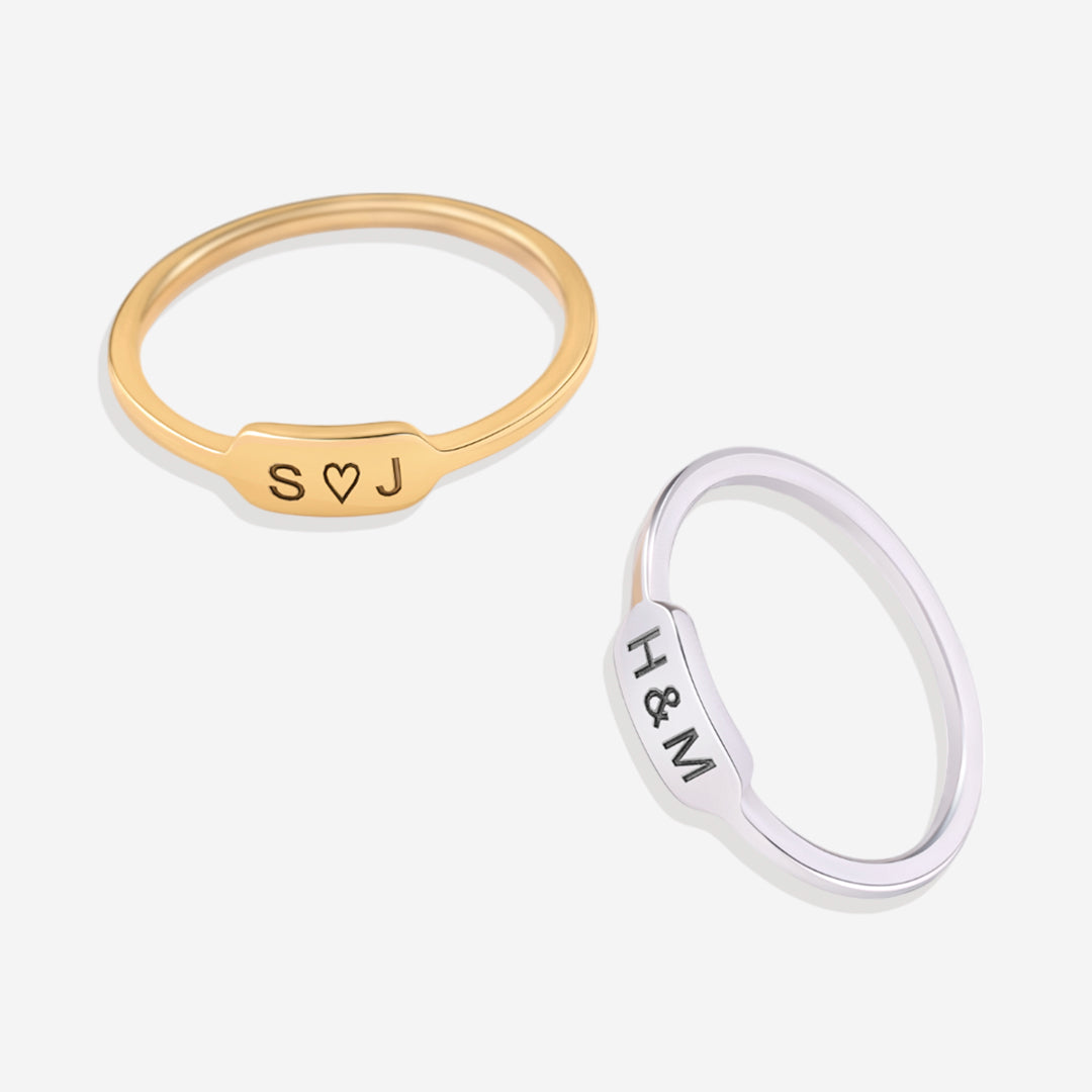 Personalized Mini Bar Ring