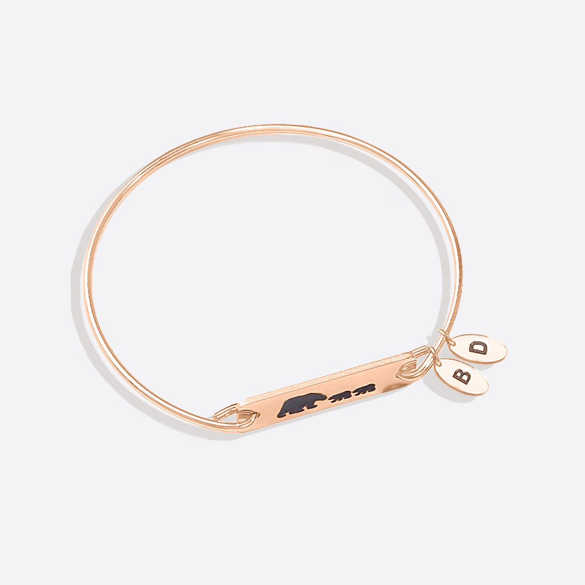 Mama Bear with Cubs Dainty Bangle Bracelet - Up to 5 Cubs