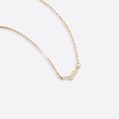 Curved Diamond Bar Necklace