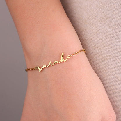 Dainty Script Name Bracelet