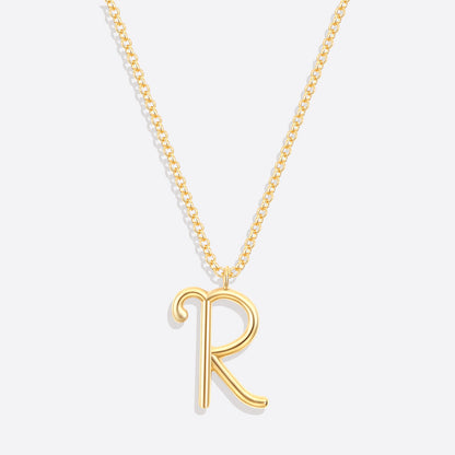 Flow Script Initial Necklace