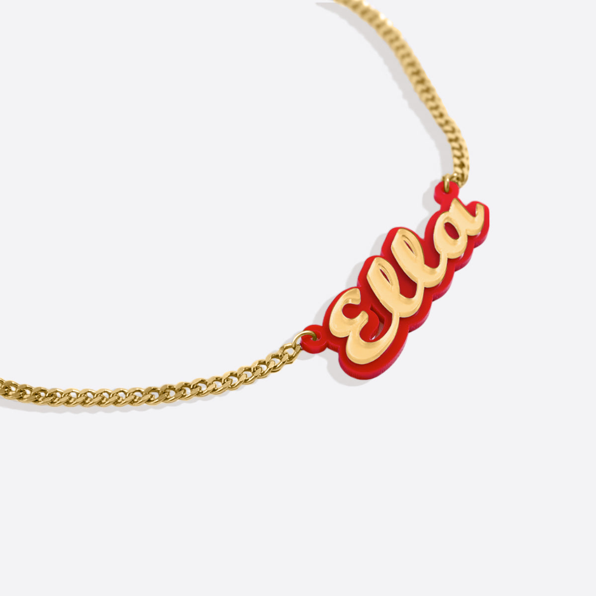 Enamel Script Name Necklace