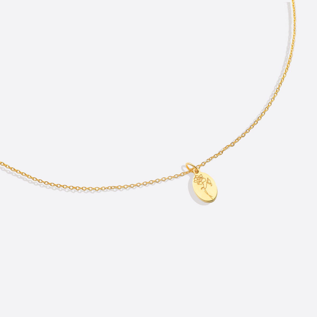 Gold Vermeil Tiny Birth Flower Necklace