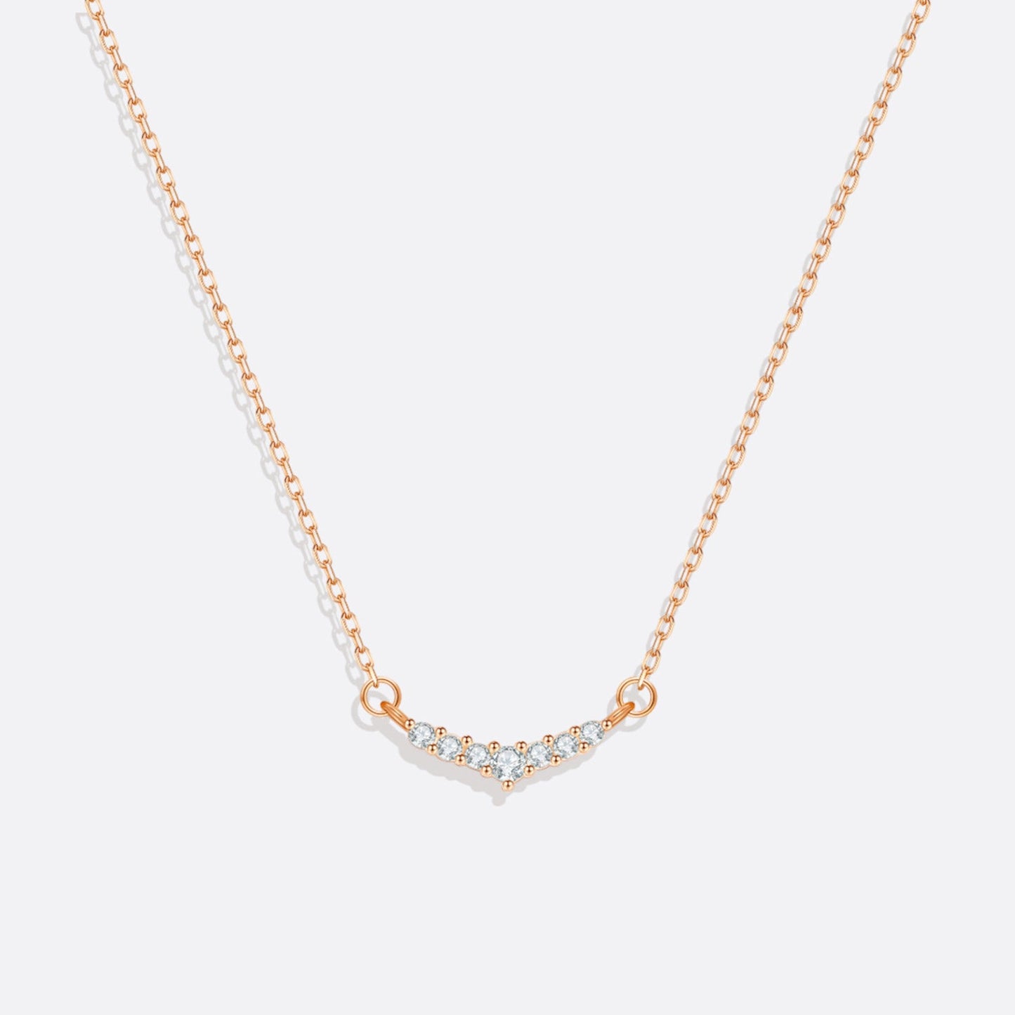 Curved Diamond Bar Necklace