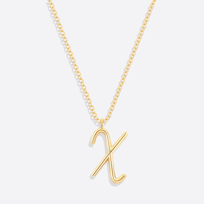 Flow Script Initial Necklace